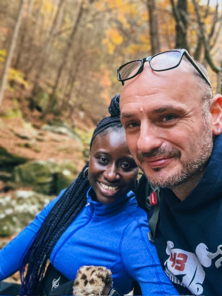 Tony and Mami Bowedes hiking